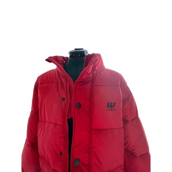 NWOT A&F men’s puffer Jacket Red XL - Picture 3 of 9